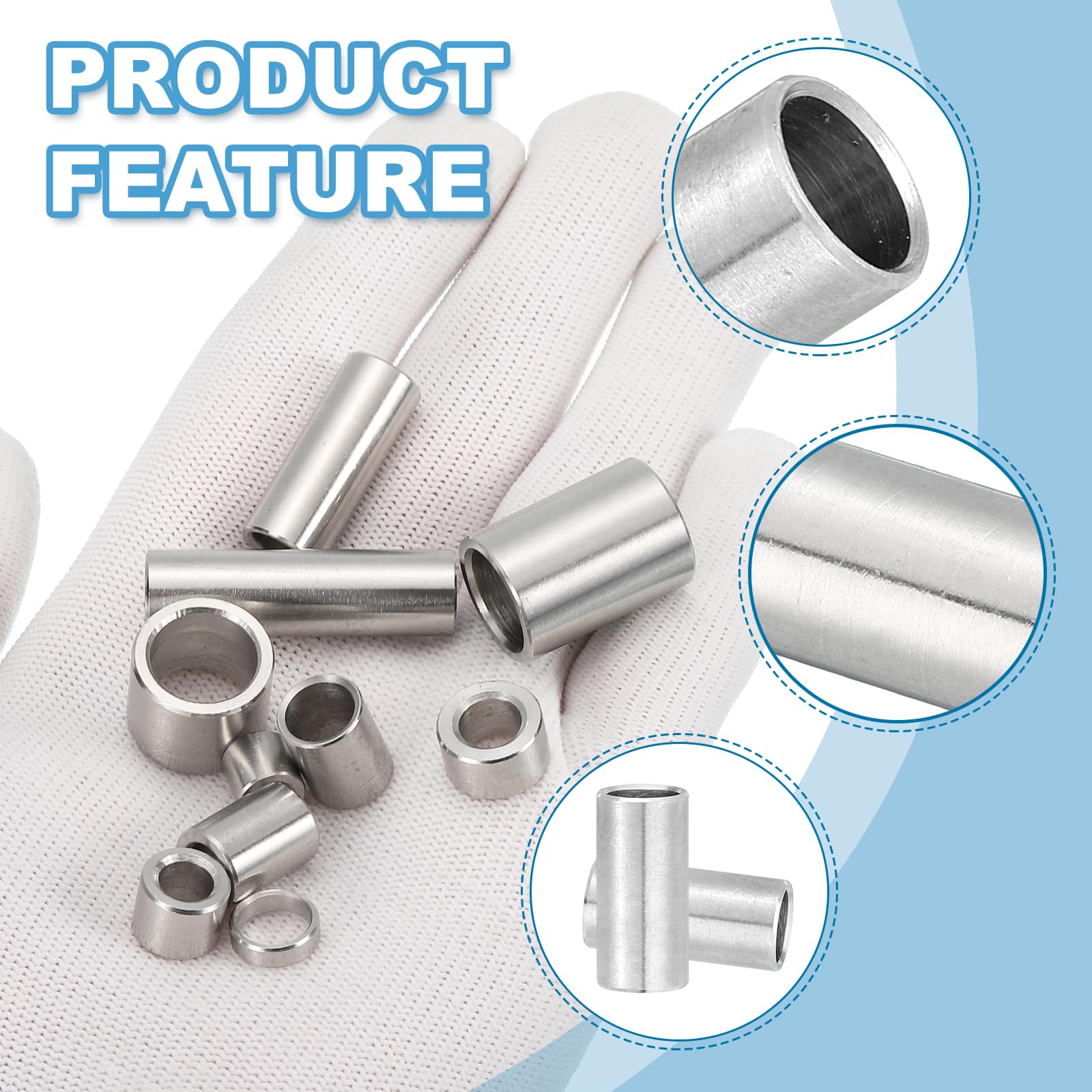 PATIKIL 8 Pcs Stainless Steel Spacers - Image 3