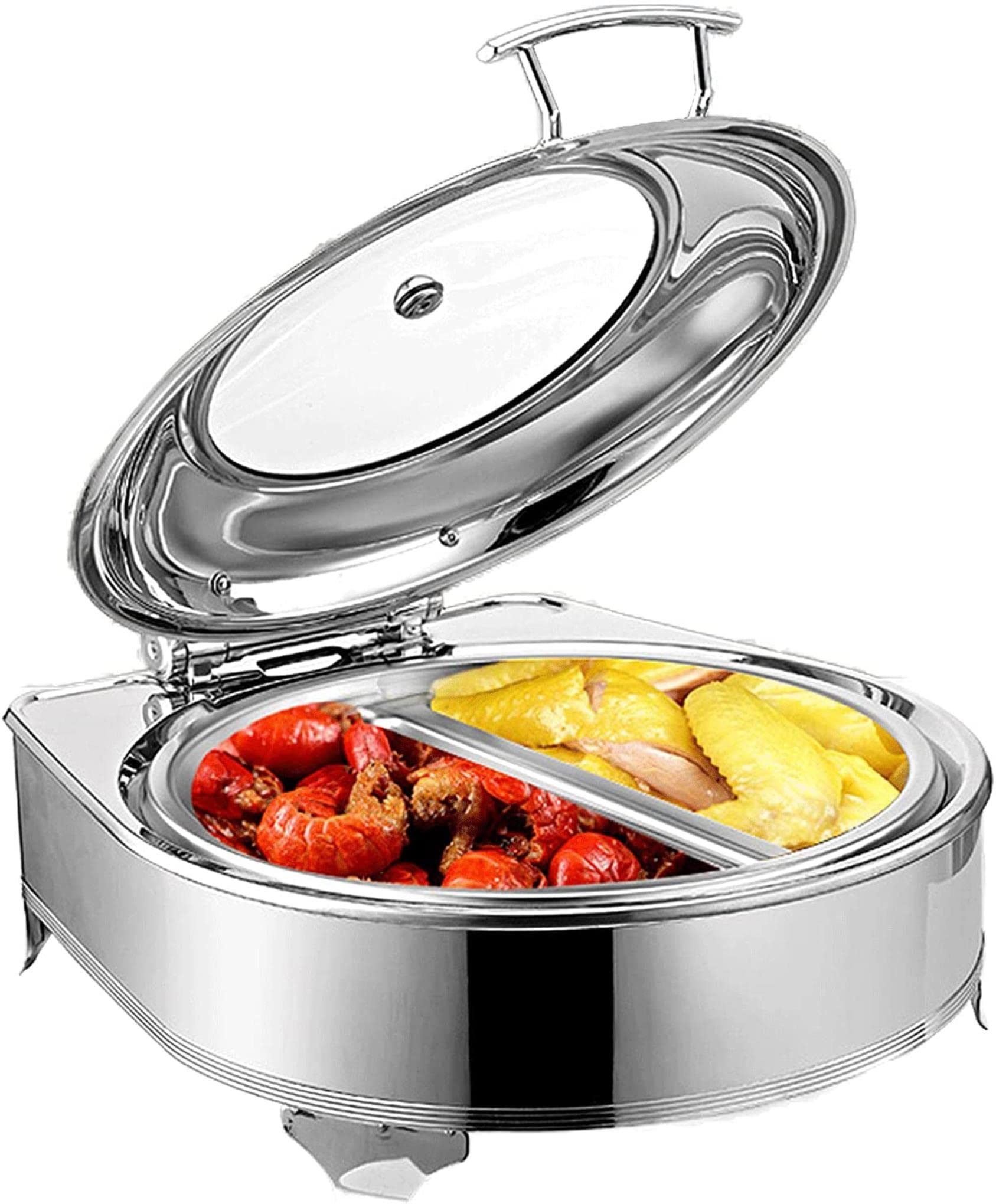 Chafing dish en acier inox pour grand buffet de fête et repas de famille