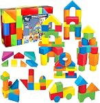 Foam Building Blocks for Toddlers 2-4, 81 Pieces EVA Soft Stacking Blocks Toy Set, Early Learning Construction Toys & Gifts for Kids, Boys & Girls 18+ Months