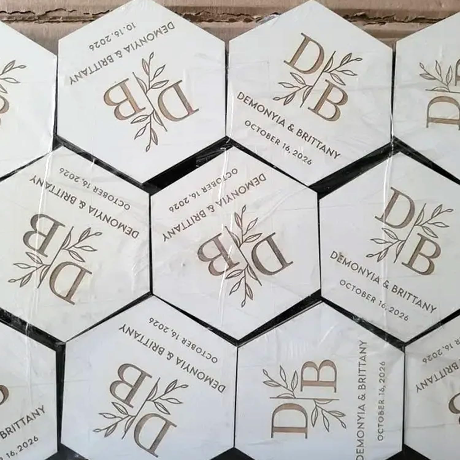 Posavasos De Regalo Personalizados, Posavasos De Boda, Regalos De Boda For Invitados Al por Mayor, Posavasos De Regalo De Boda, Posavasos De Boda, Adornos De Boda De Madera,(80pcs)
