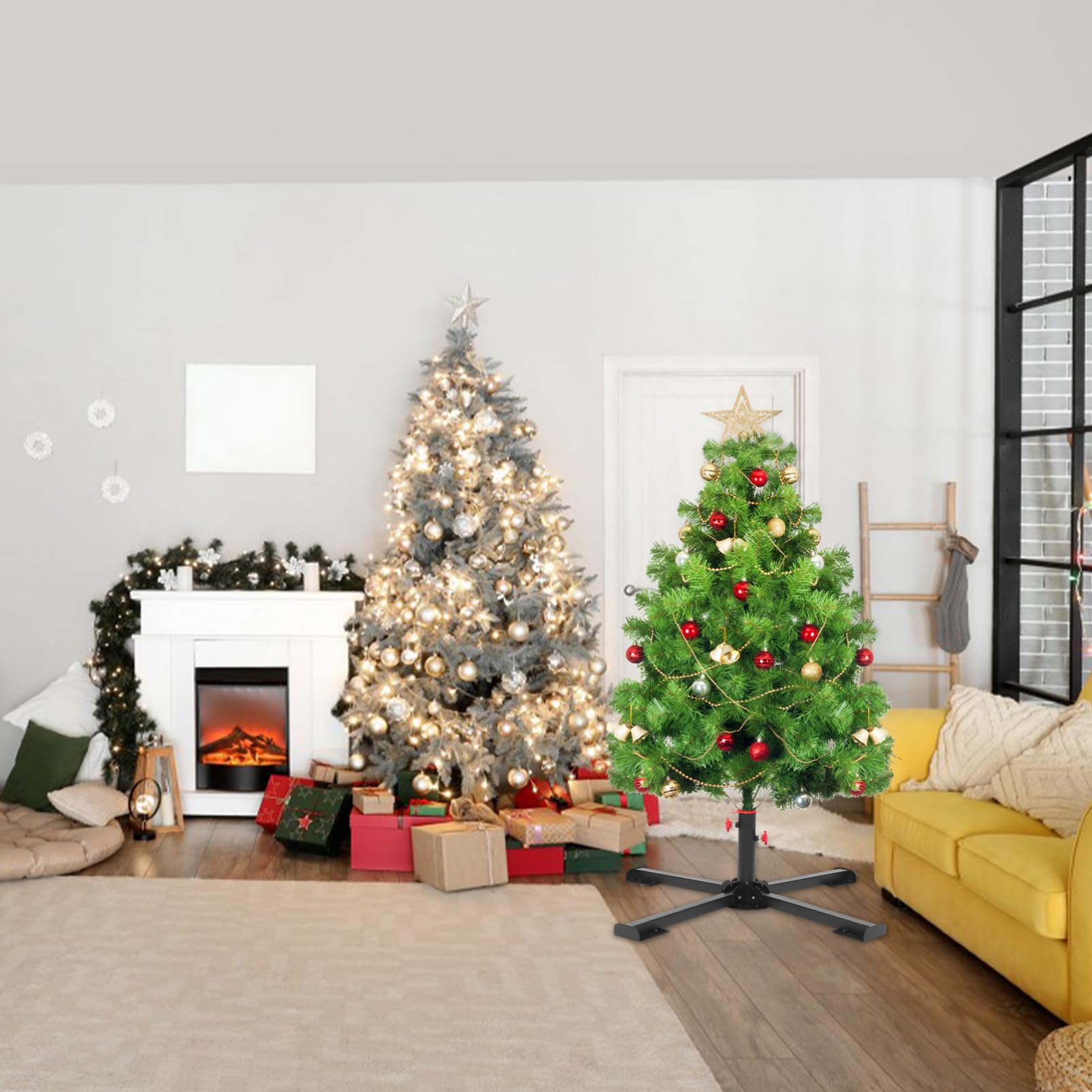 Amosfun Soporte de Base para Árbol de Navidad Plegable Soporte Resistente para Árbol de Navidad Artificial Base para Sombrilla de Patio Suitable