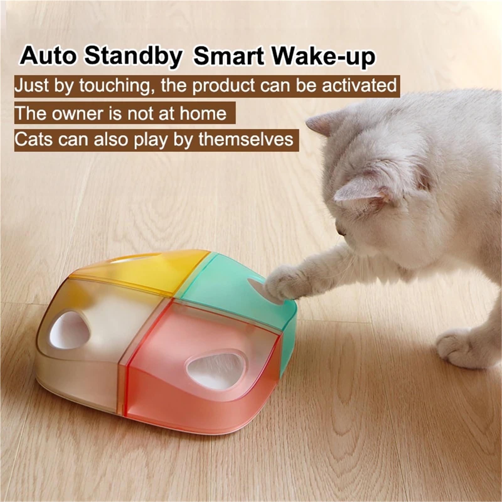 Juguete interactivo de entrenamiento de captura para gatos, sensor inteligente de carga USB con plumas reemplazables