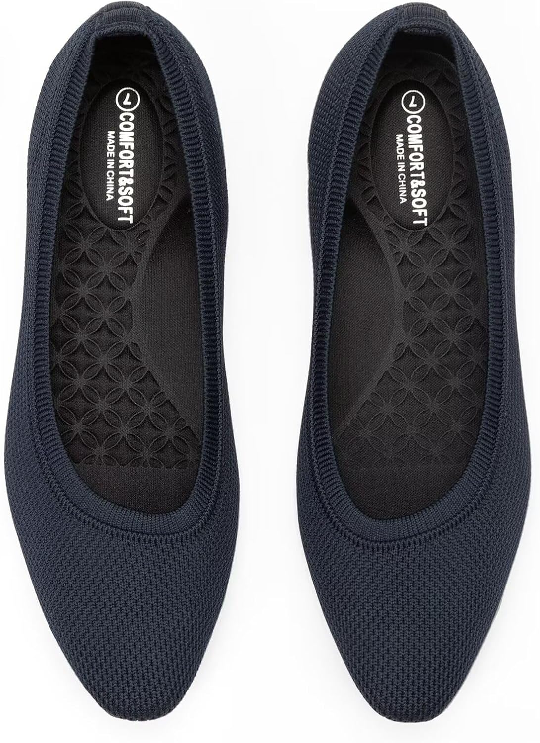 FRANK MULLY Women's Knit Ballet Flat Foldable Squared Toe Shoes Slip-On Dressy Flats Shoes Casual Business Work Office - Image 7