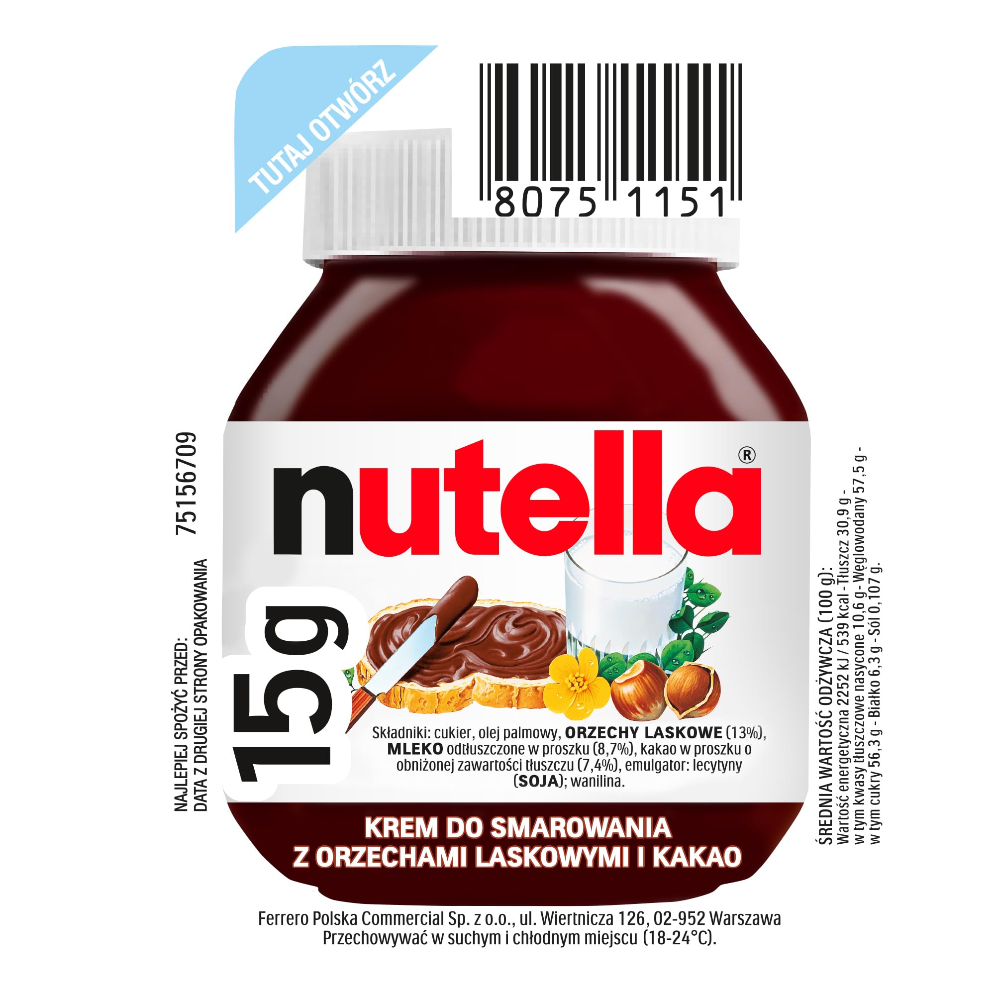 Nutella Nutella 15 gr kartontray nutella 120 pcs