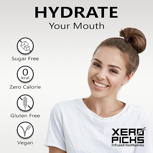 Miniatura 5 de Xero Picks Dry Mouth - Palillos de dientes con sabor infundido para una prevención de aliento fresco y de larga duración (paquete de 5 unidades,