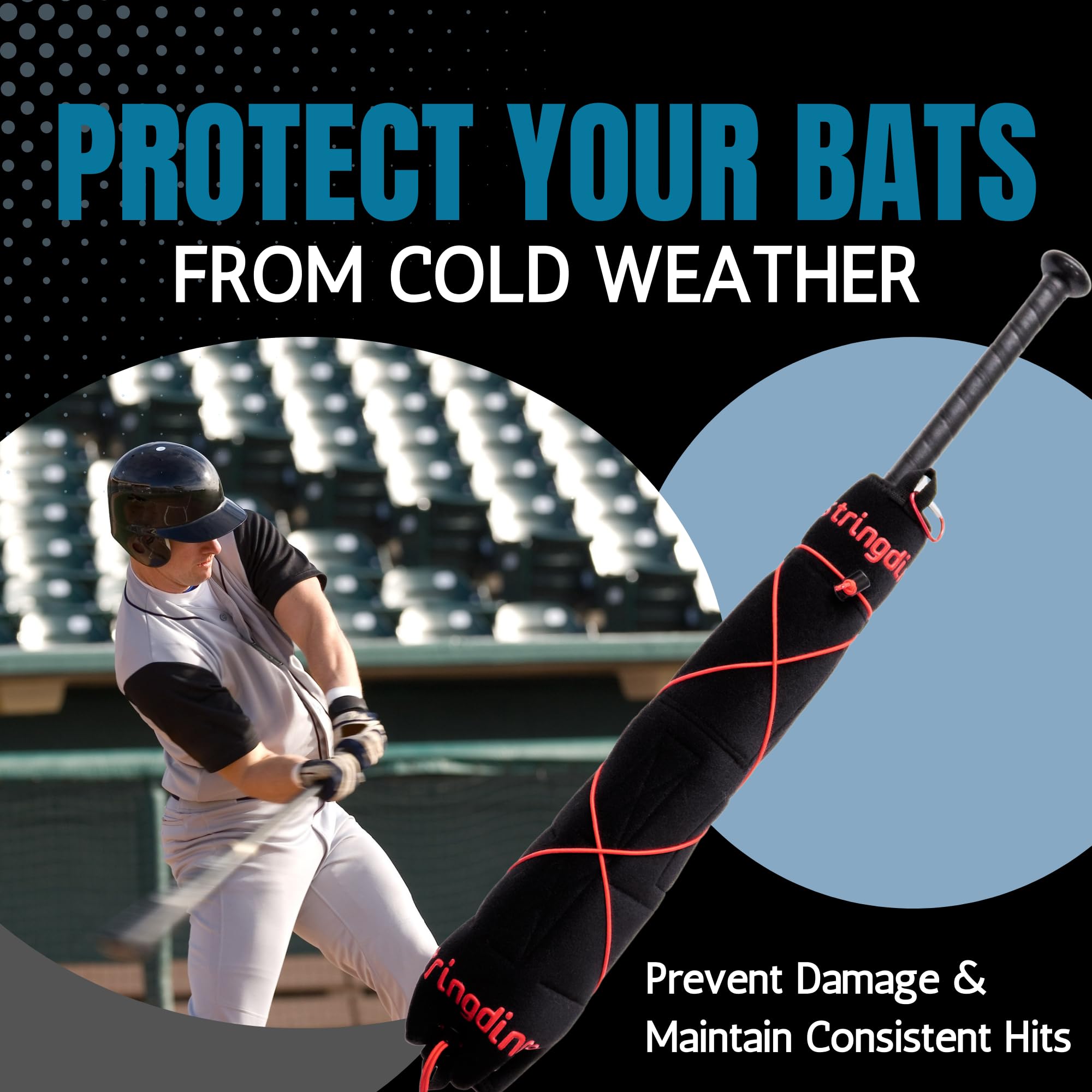 Stringdinger Baseball & Softball Bat Warmer Sleeve - With Four Hand - View #6