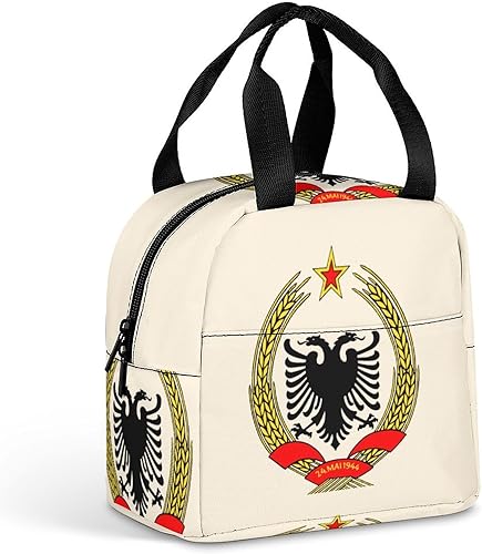 Albanian Eagle - Lonchera para mujeres y hombres, bolsa de almuerzo aislada, reutilizable, bolsa de almuerzo