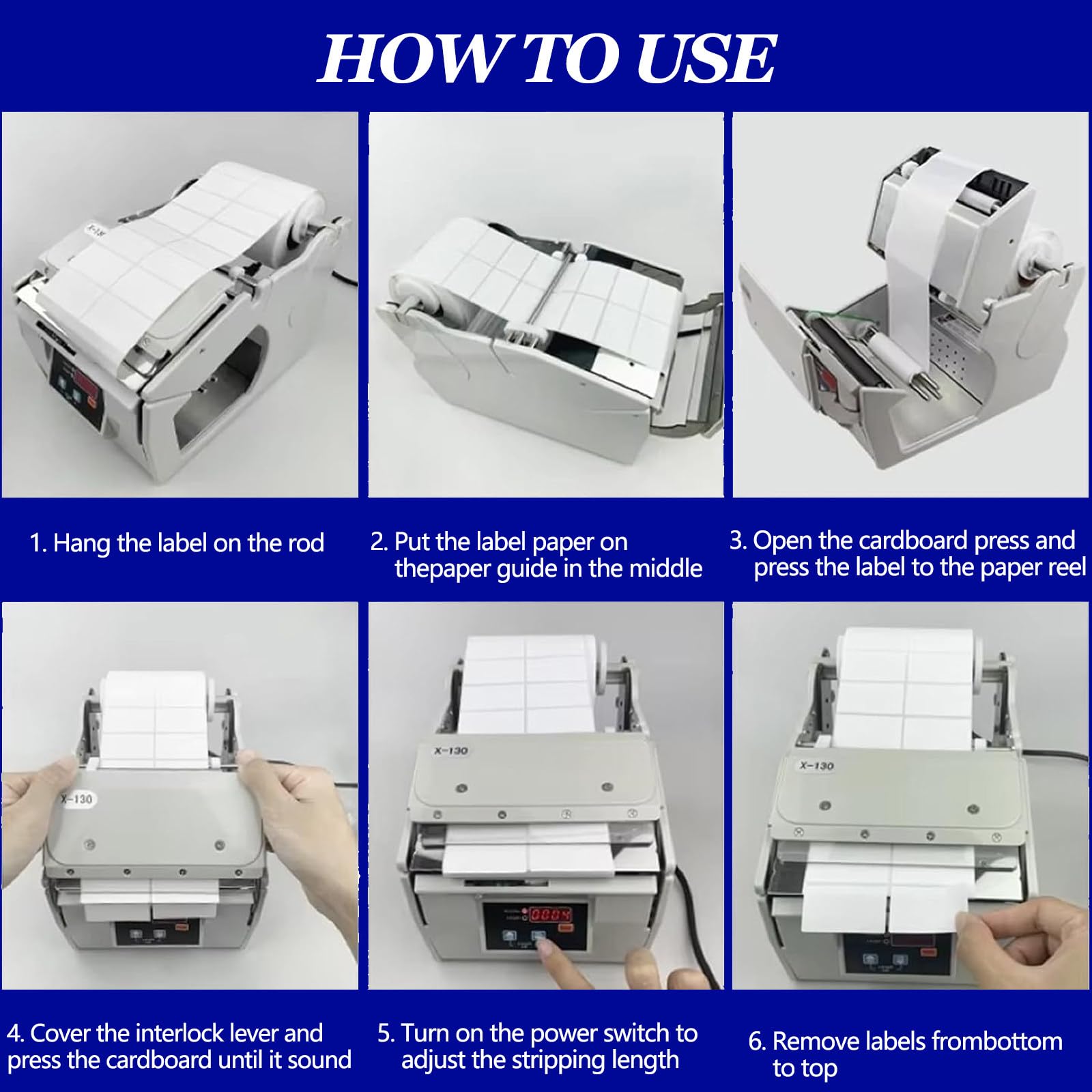Macchina per Etichette Elettrica Regolabile,Distributore Automatico di Etichette,con Display Digitale,Macchina per Etichette con Conteggio Automatico,X-130mm