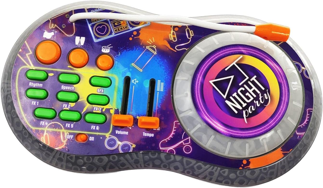 Almencla DJ Trollex Party Mixer Turntable Toy for Kids Toddler Children, Built in Microphone, Record, Sound Effects, Show