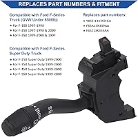 Vista 2 de Obaee Interruptor de señal de giro, limpiaparabrisas, interruptor multifunción compatible con Ford F-150 250 350 1997-1999, F-250 350 450 550 Super