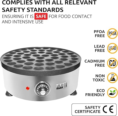 Miniatura 5 de ALDKitchen Mini fabricante de panqueques holandeses Hierro de Poffertjes 50 piezas Placa redonda