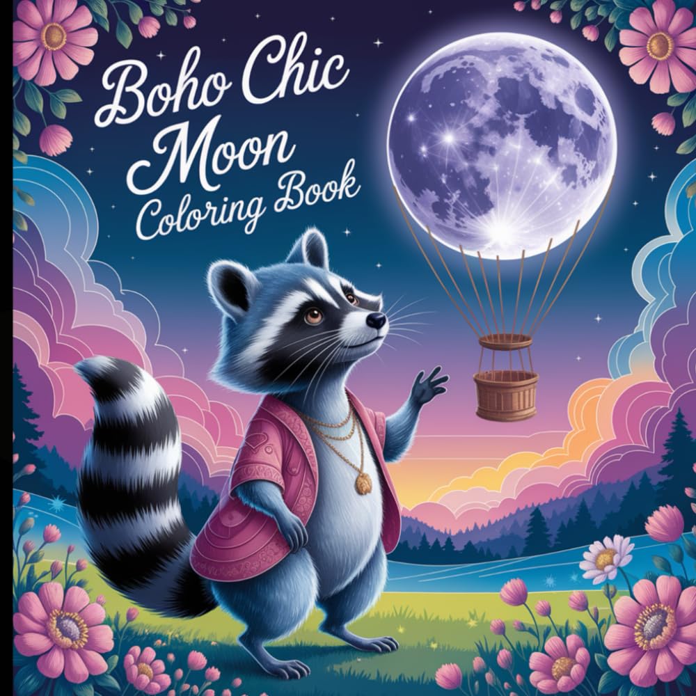 Boho Chic Moon Coloring Book: A Celestial and Bohemian Coloring Journey to Color, Relax, and Enjoy.