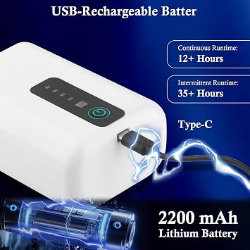 Battery Powered Aquarium Air Pump, Aerator for Bait Bucket 2W 48GPH