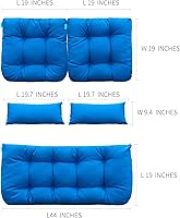 Vista 2 de QILLOWAY - Cojines de asiento de mimbre para patio al aire libre, juego de sofá, dos almohadas en forma de U, dos almohadas lumbares para muebles