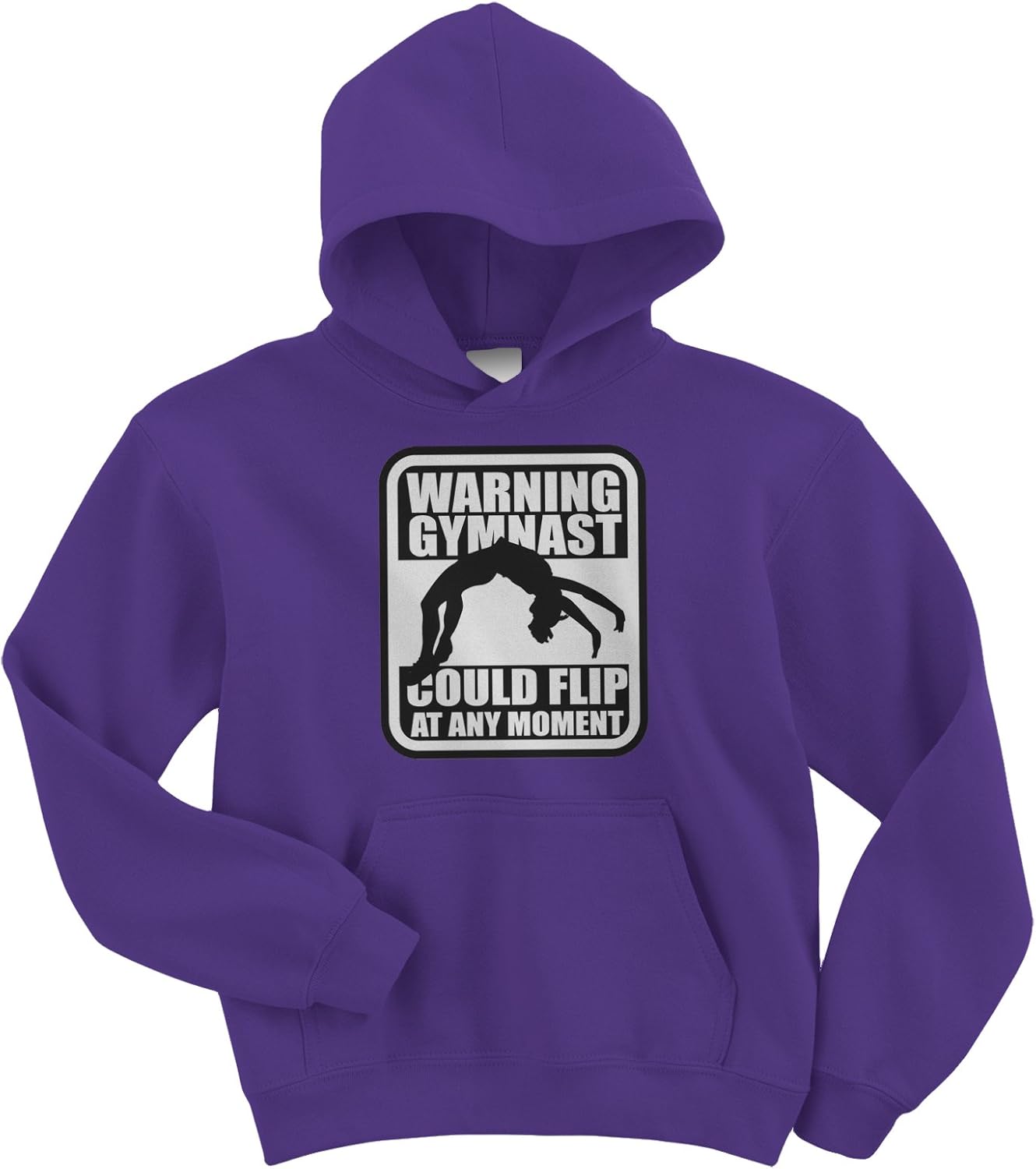 Threadrock Big Girls' Warning Gymnast Could Flip Youth Hoodie Sweatshirt