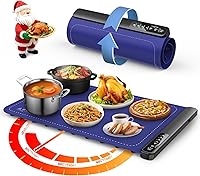 WOTTISH Silicone Food Warming Mat: 8-Second Heat, 4 Temp Levels, Portable Electric Tray for Buffets, Parties & Gifts