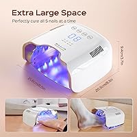 Vista 7 de BOLASEN Lámpara de uñas UV recargable inalámbrica - Luz UV para uñas de gel con reflector metálico y base de metal, secadora de uñas LED inalámbrica