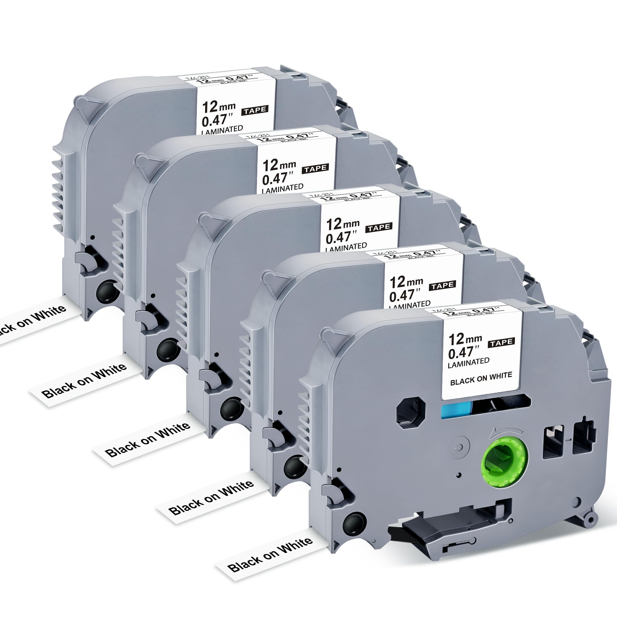 Label Maker Tape Replacement for Brother P Touch Label Tape TZE-231 Tz231 Laminated Tape Black on White 12mm 0.47 inch x 26.2ft 8m 1/2 for Ptouch