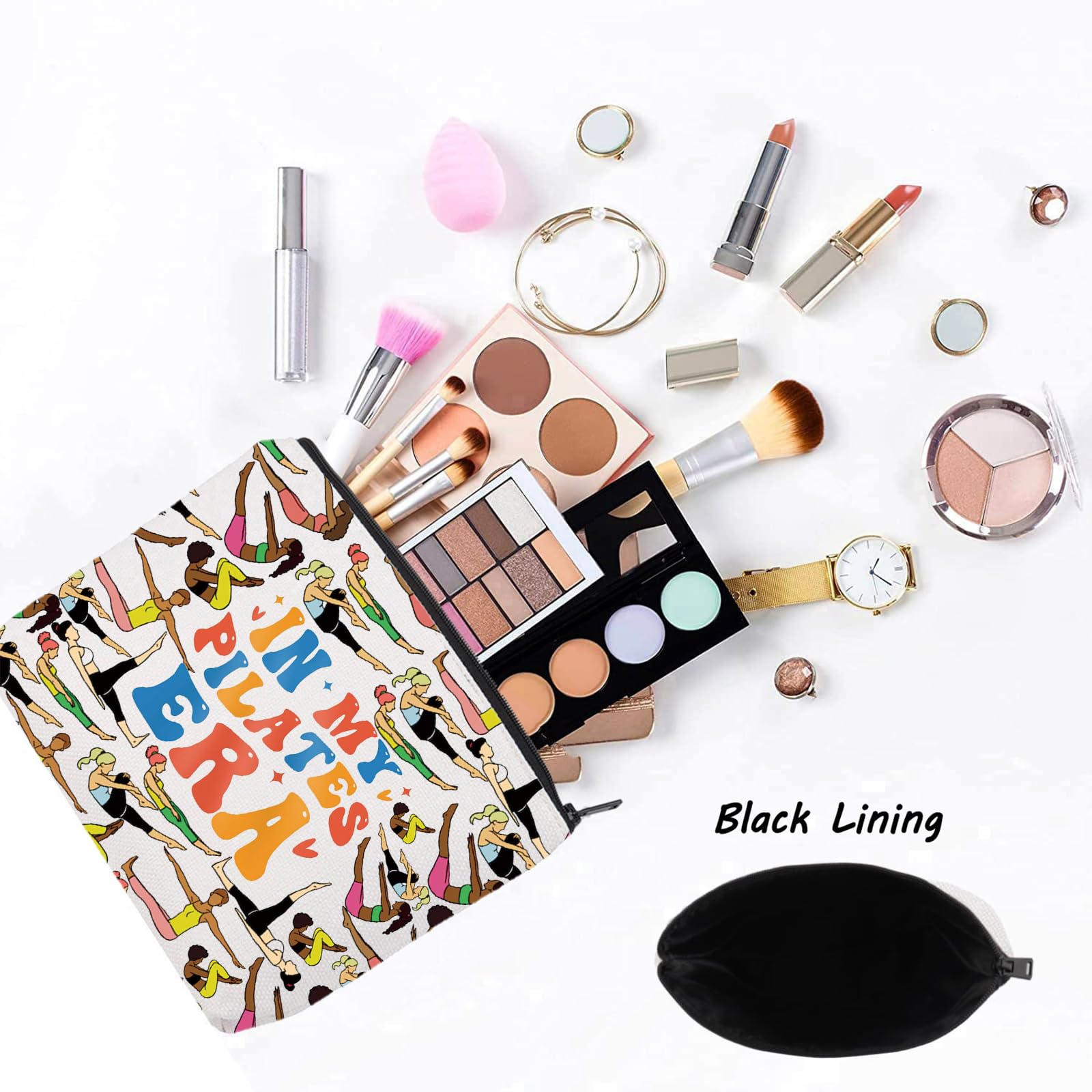LEVLO Pilates Cosmetic Makeup Bag Pilates Lover Gift in My Pilates Era Makeup Zipper Pouch Bag Pilates Coach Merchandise - Image 3
