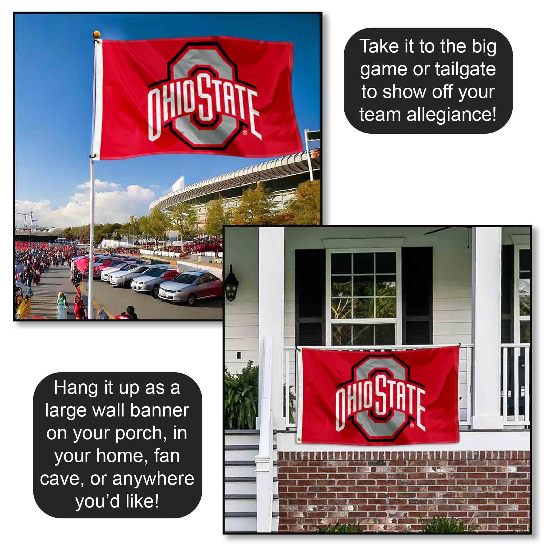 The Ohio State University Gartenflagge – Doppelseitig, 100% Polyester, Offiziell Lizenziert