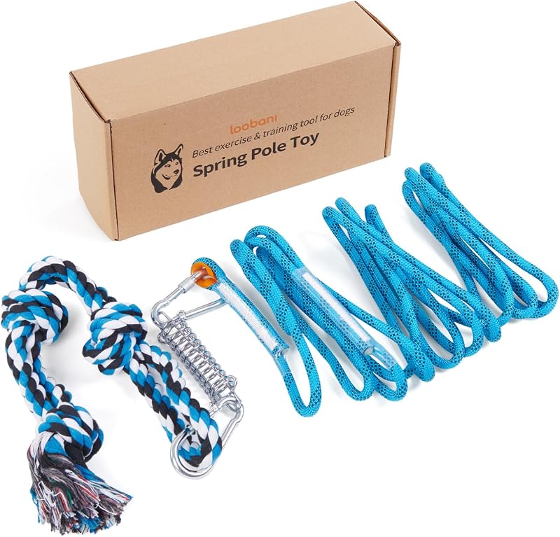 Brinquedo de Corda com Mola para Cães LOOBANI, Azul