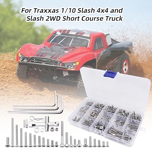 Miniatura 6 de Kit de tornillos RC M2.5 M3 M4, arandelas, tuercas de bloqueo, clips de cuerpo, pasadores de rueda, llave cruzada, cierre de hardware para 110