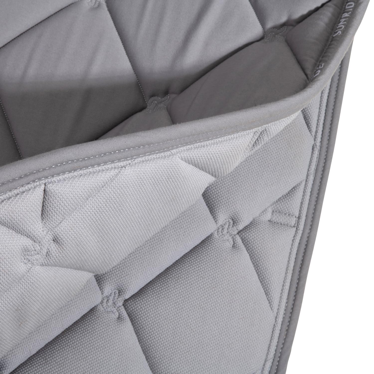SUNRIDE Sella da salto "Wellington" per cavalli - materiale a rete come ventilazione aggiuntiva contro l'accumulo di calore, di facile manutenzione e stabile nelle dimensioni (Full, grigio)