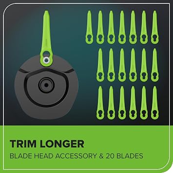 Greenworks 24V 10 in Cordless String Trimmer, 20 Blades, 2.0 Ah Battery
