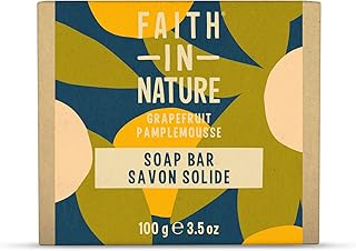 Faith In Nature Savon Solide Naturel au Pamplemousse pour les Mains, Énergisant, Végan et Non Testé sur les Animaux, Sans SLS ni Parabènes, 100 g