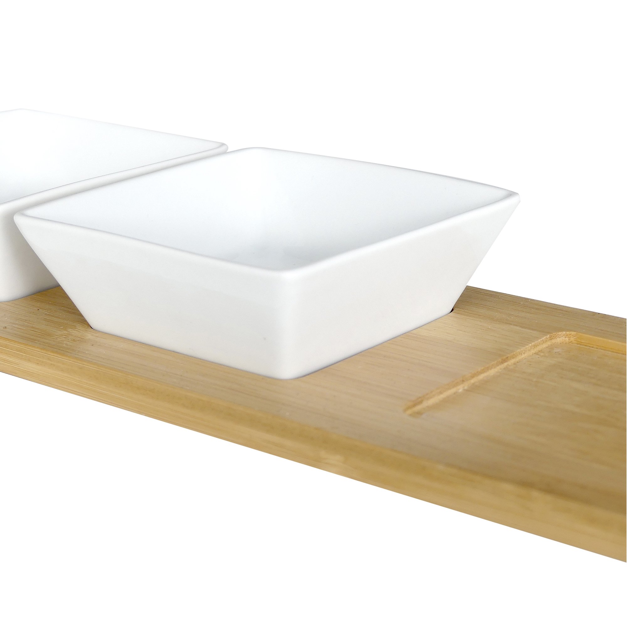 kela weiß Schalen-Set Philipa Porzellan 4tlg 33,5x12,0x5,0cm, 33.5 x 12 x 5 cm (Packung mit 2)