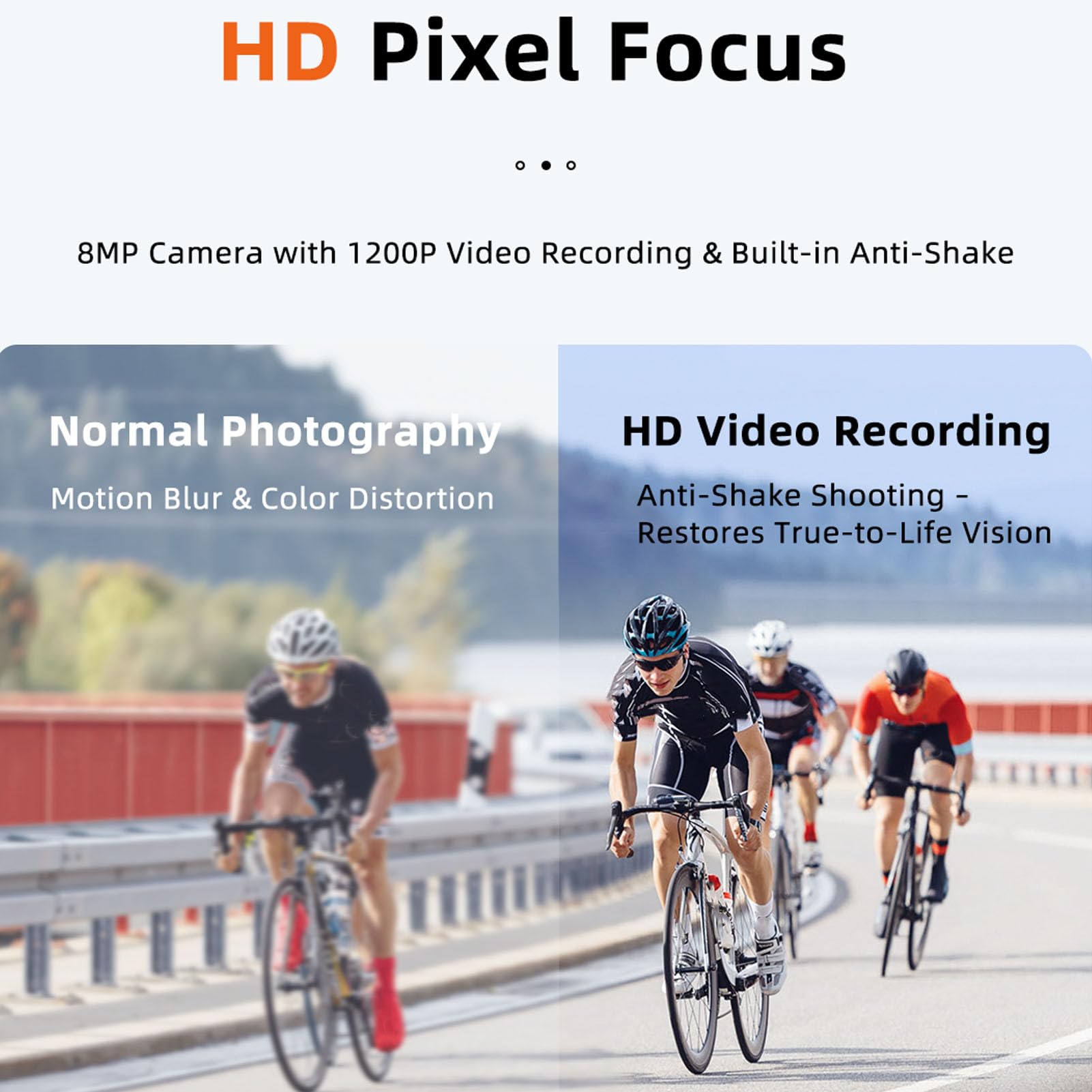Tosuny Gafas Inteligentes 4K AI con Cámara, Gafas de Sol Bluetooth para Ciclismo, esquí y Deportes Al Aire Libre, Control de Voz, Cancelación de Ruido ENC, Estabilización de Imagen EIS, (Blanco Azul)