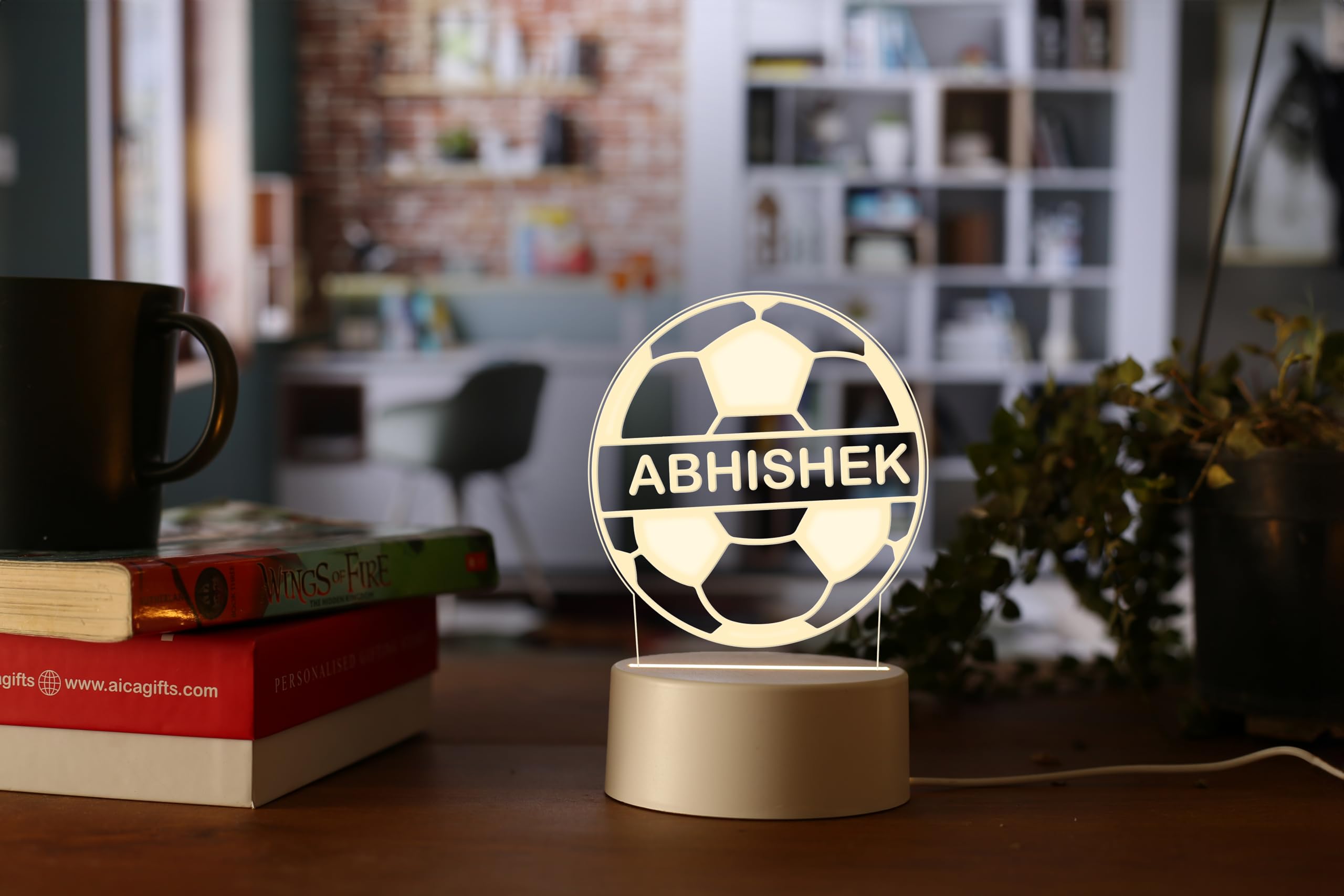 Personalized Football LED Lamp - Custom Name Gift -1