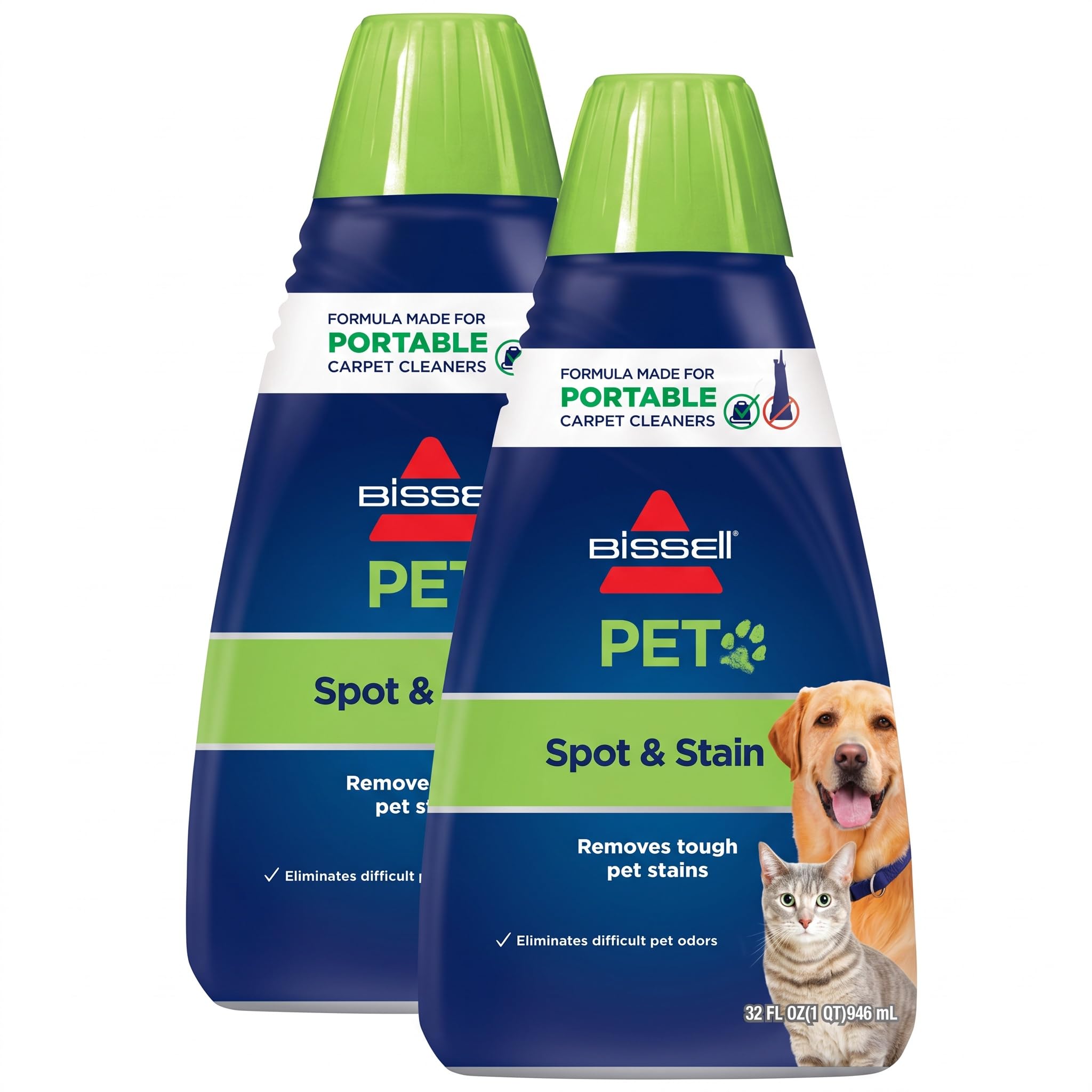 Bissell 74R7 Pet Stain &amp; Odor Portable Machine Formula,32-Ounce,Fl Oz,(Pack of 2)