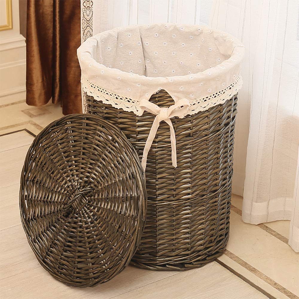 Amazon.co.jp: 藤収納かご かご 服入れ 脱衣かご 汚れ服 収納