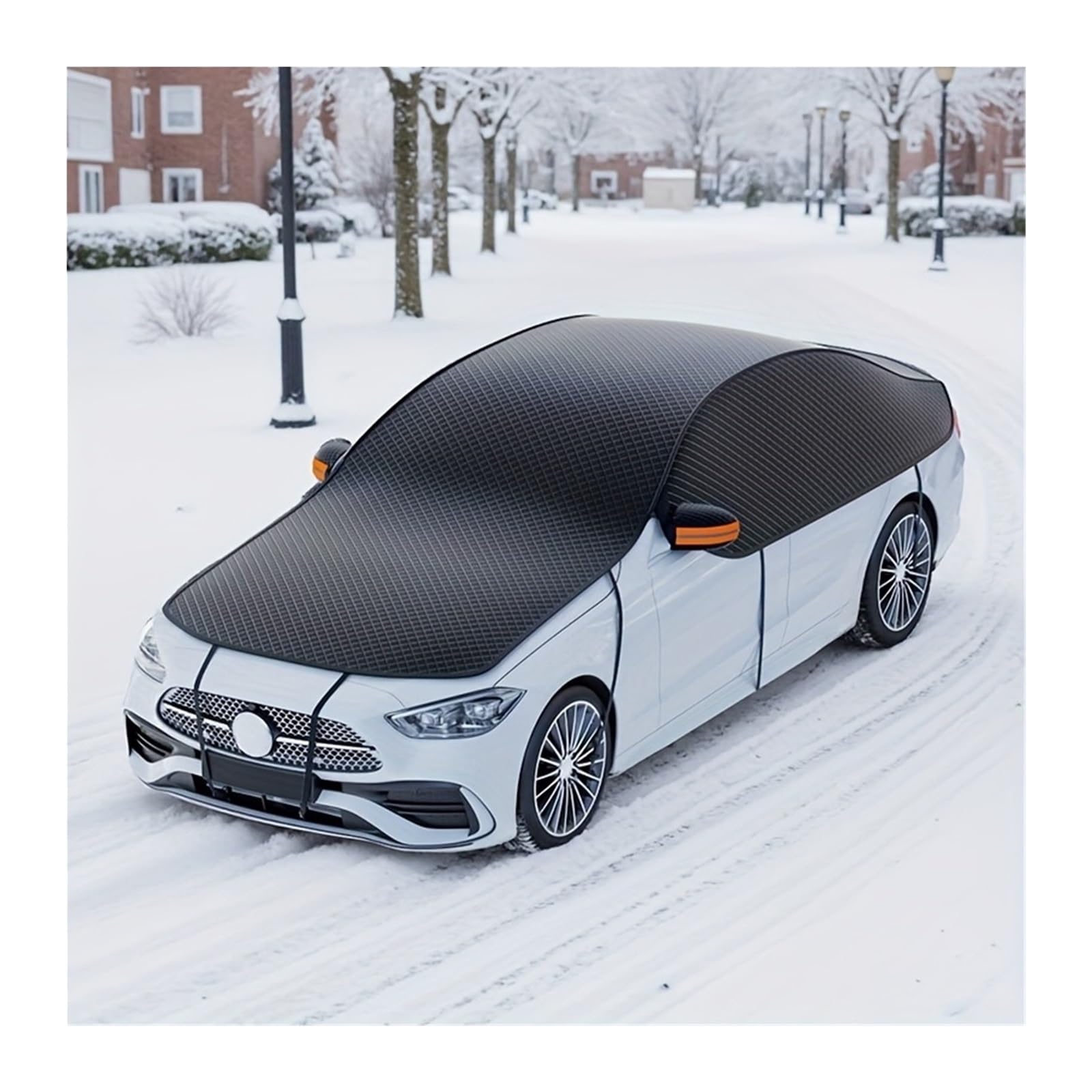 Cubierta de Nieve para Parabrisas Coche, protección UV a Prueba, Cubierta capó extendido, a(Approx 520x235cm)