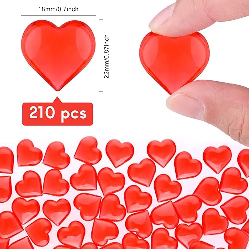 Miniatura 2 de TUPARKA 210 piezas de corazones acrílicos rojos acrílicos adornos para decoración de mesarellenos de jarróndecoración del hogar en el día de San