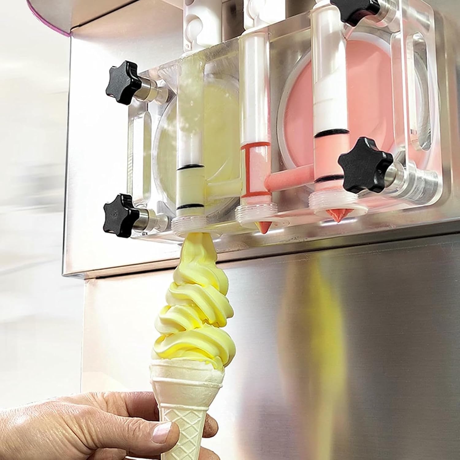 Commercial 2+1 Mixed Flavor Soft Serve Ice Cream Machine, Frozen Yogurt Ice Cream Maker, Gelato Soft Ice Cream Maker