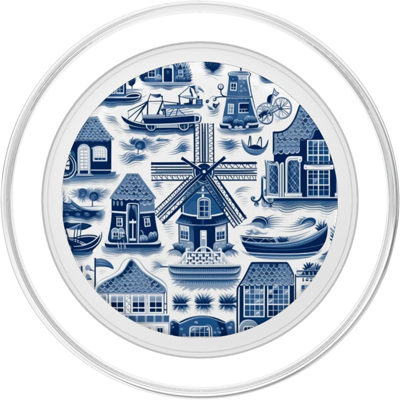 Delft Pattern, Netherlands Windmills, Dutch Culture PopSockets PopGrip for MagSafe