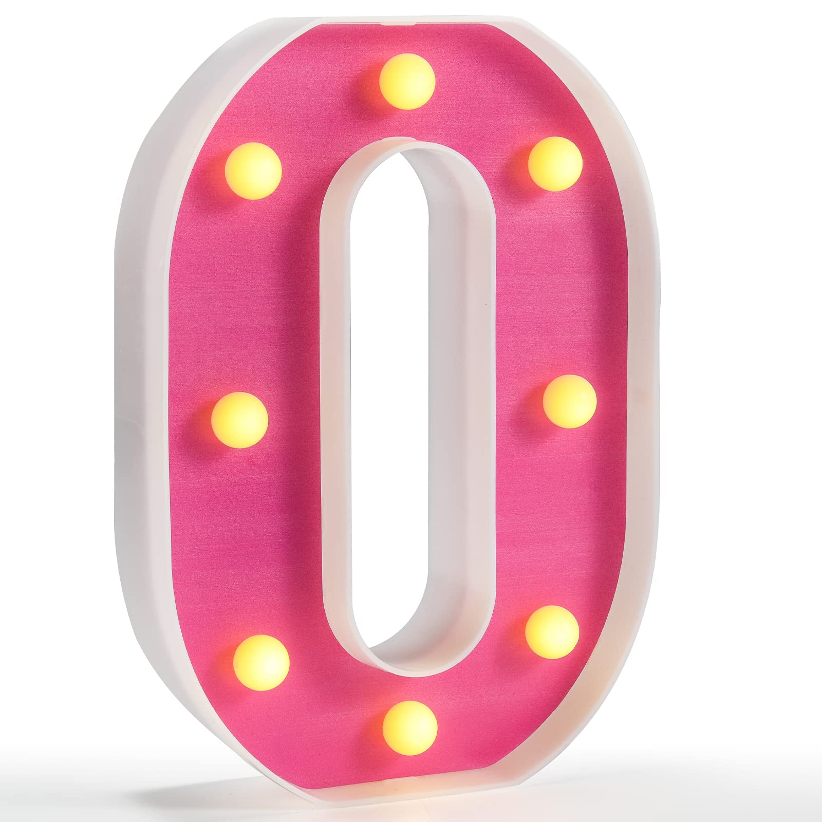 Photo 1 of Pooqla Marquee Numbers, LED Light Up Numbers, Pink Lighted Numbers for Party, Battery Powered Night Light Sign for Birthday Wedding Party Christmas Lamp Home Bar Decoration, Pink Number 0 Number 0 Pink