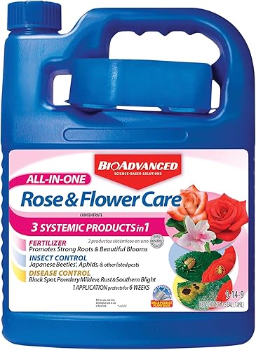 BioAdvanced 701262 Todo-en-Uno Rose  Flower Care fertilizante insecticida y fungicida 64 onzas Concentrado