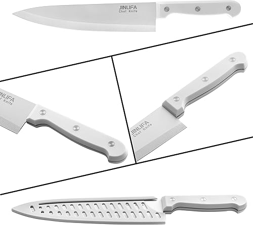 Miniatura 3 de Cuchillo de chef de 8 pulgadas, cuchillo de cocina de acero inoxidable con funda protectora para cuchillo, cuchillo de rebanar ultra afilado con