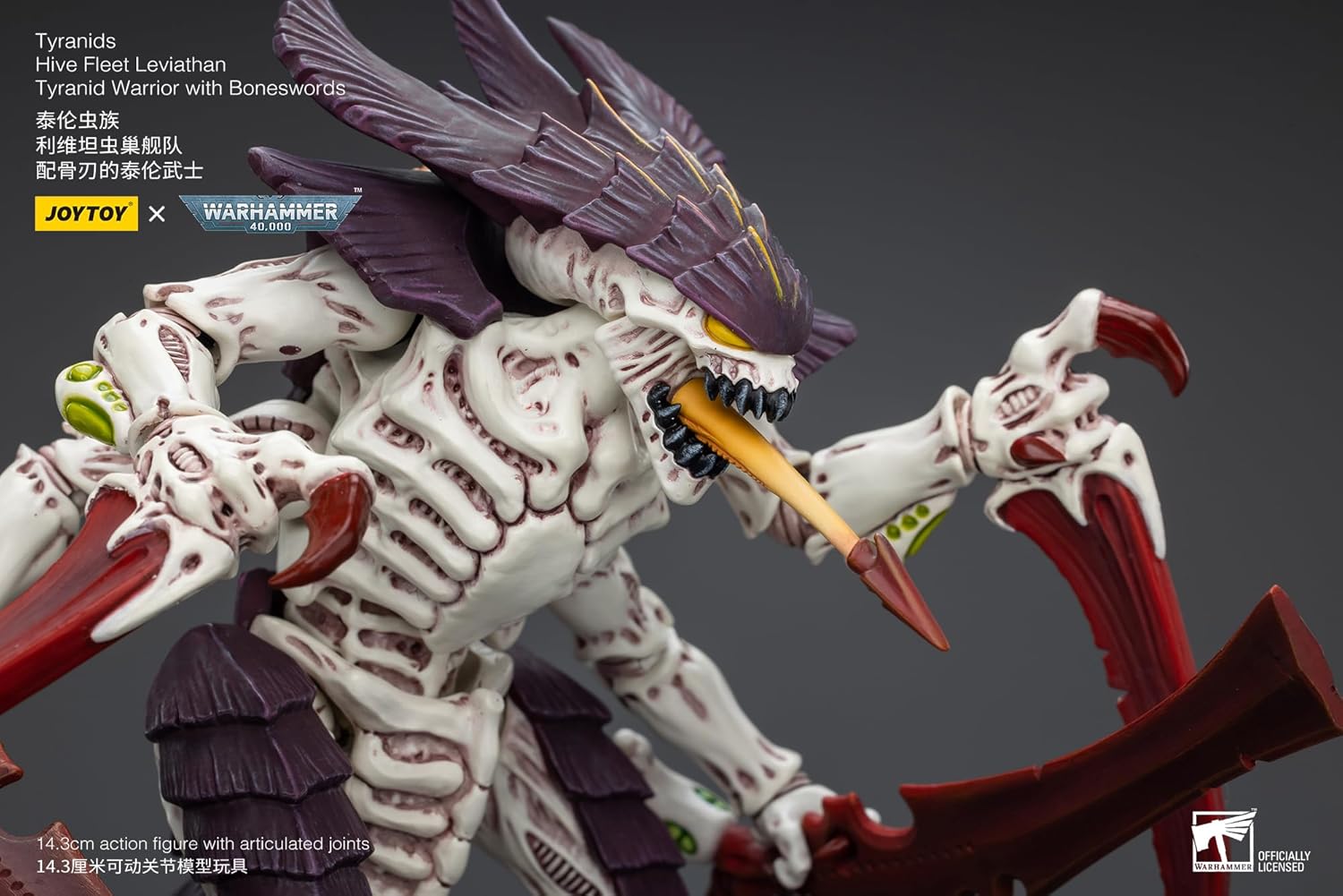 JOYTOY OYTOY Warhammer 40,000 1/18 Action Figure Tyranids Hive Fleet Leviathan Tyranid Warrior with Boneswords and Termagant with Fleshborer 2PCS Collection Model Birthday Gifts