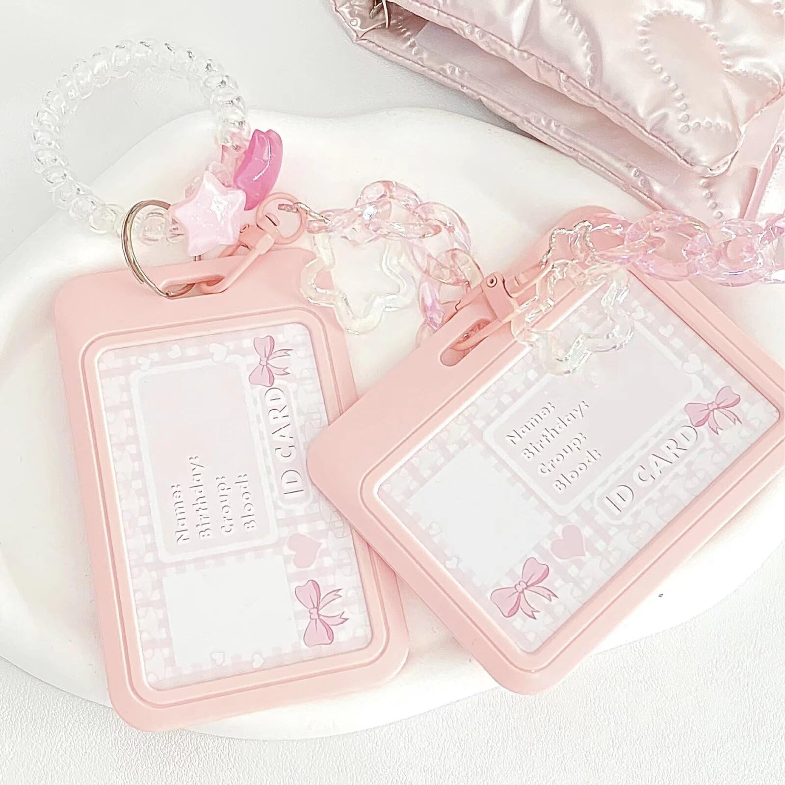 Porte-carte Kpop Avec Porte-clés - Support Pour Photocard De Sac à Dos, Bureau Ou Déco - Cadeau Fan, étudiant, Retour à L'école - Bleu