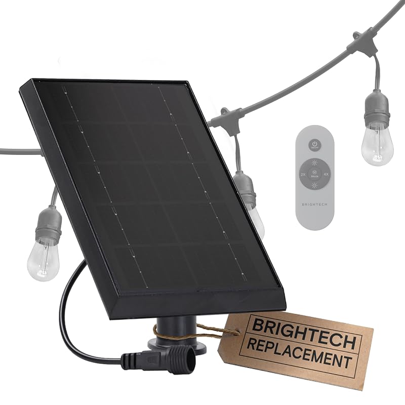 Painel solar de reposição Brightech para cordões de luz solar com filamento, 4 W, compatível com cordões de 7,3 m e 14,6 m