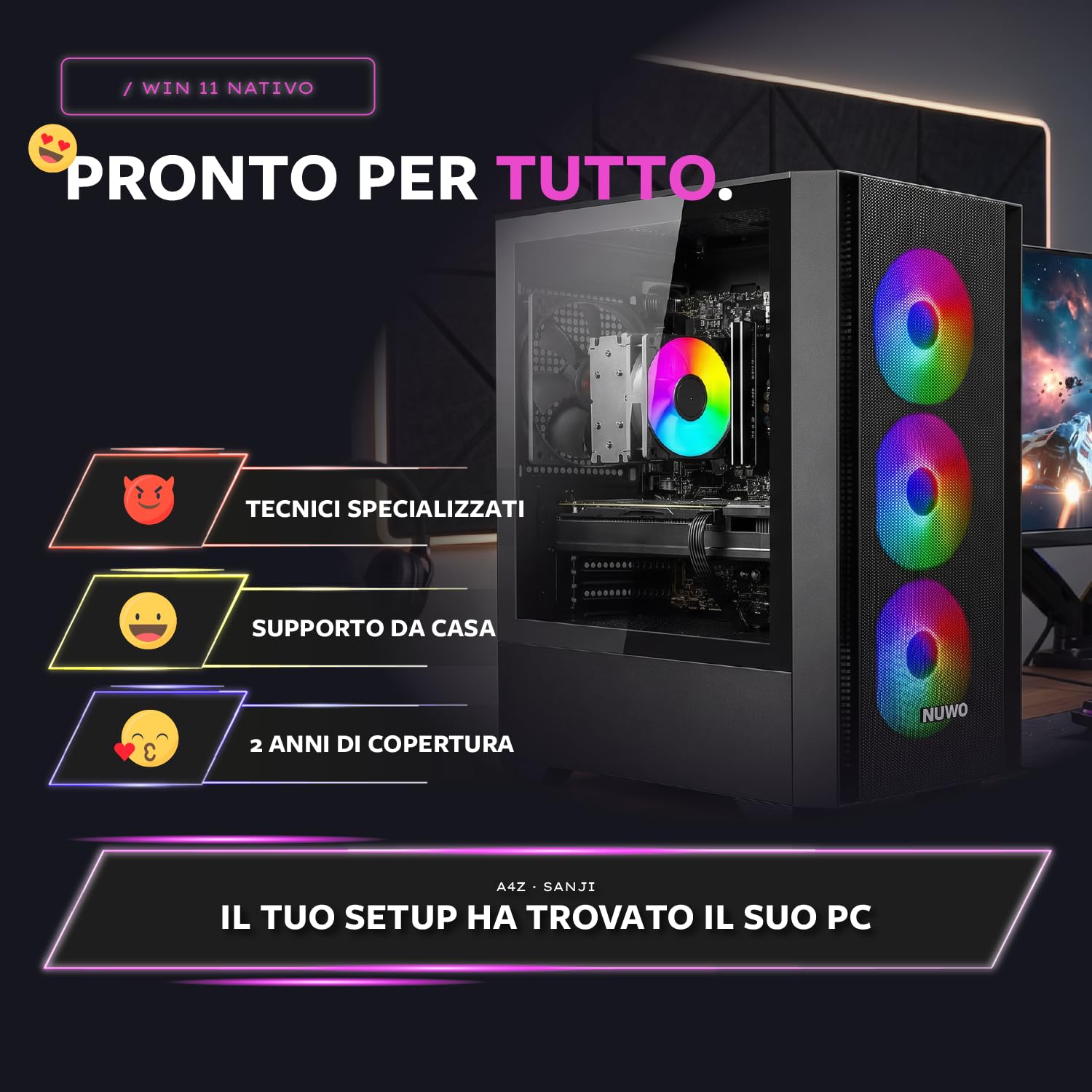 Nuwo PC Gaming Desktop i7, GTX 1660 Super 6GB GDR6, RAM 32GB DDR4, SSD 1TB | WiFi, Windows 11 Pro, Computer Fisso Completo per Gioco