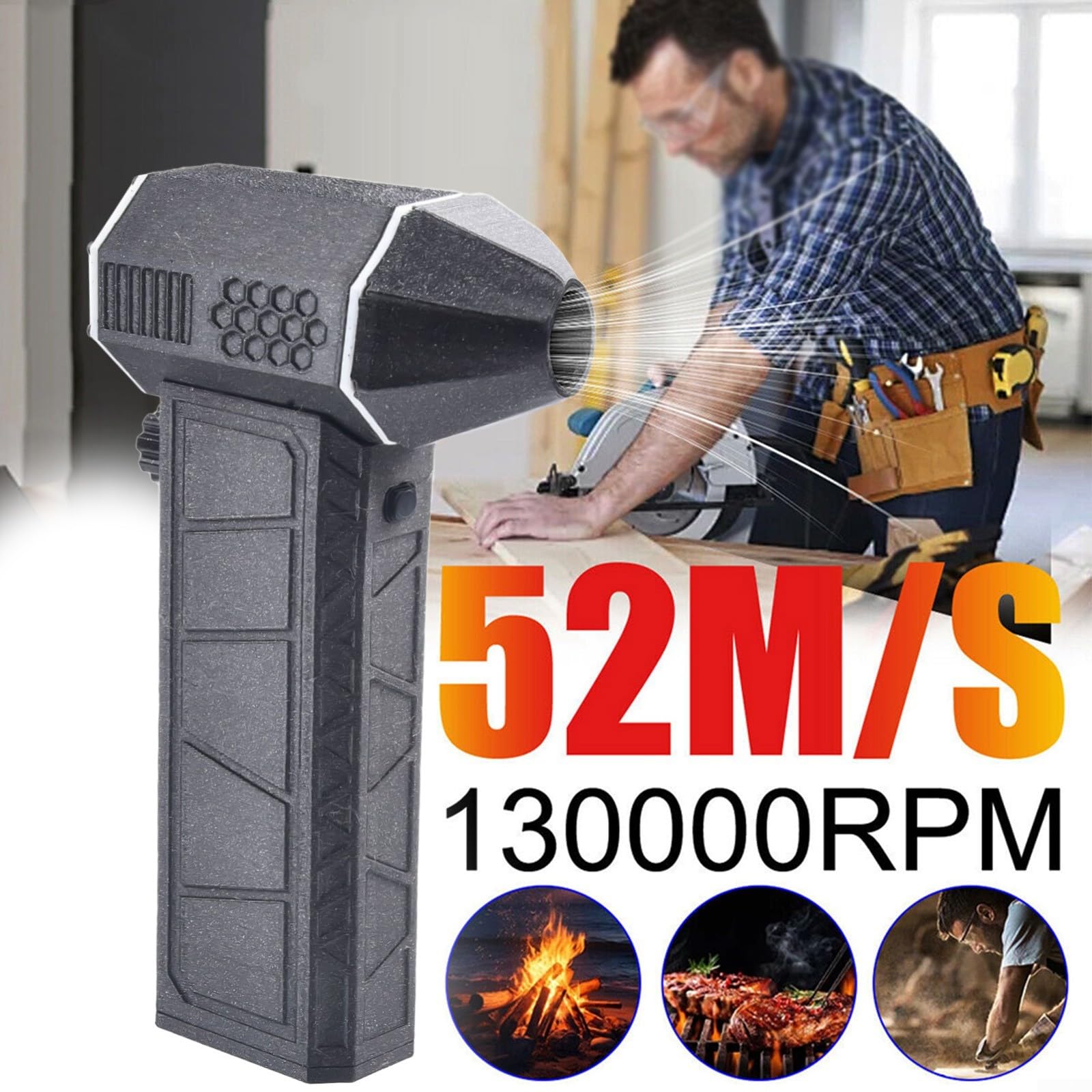 Turbofan Souffleur turbo sans balais rechargeable jusqu'à 130 000 tr/min