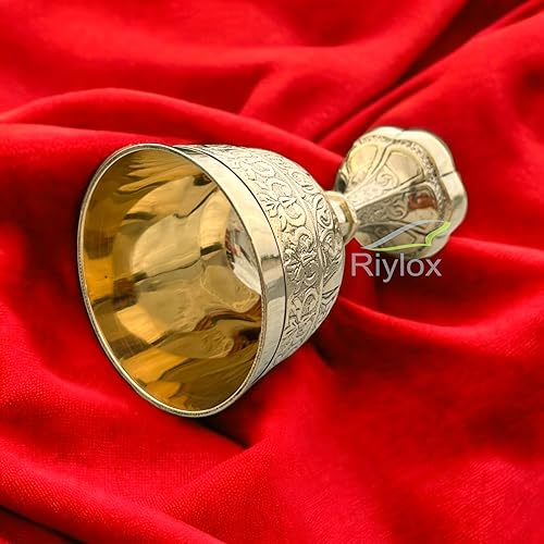 Miniatura 7 de Riylox Cáliz de vino medieval hecho a mano gótico copa de comunión dorada del rey Arturo, latón macizo Vintage Beber Royal Fantasy Glass Hecho a