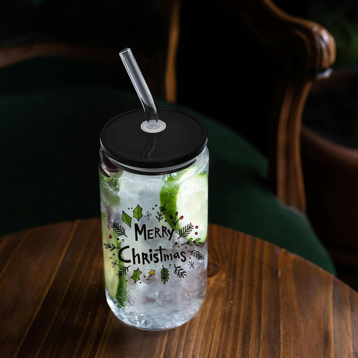 20 Pack Drinking Glass Cups with Acrylic Lids and Glass Straws 16oz Clear Glass Tumblers Can Shaped Iced Coffee Cups Drinking Glasses, Cute Glass Cups for Tea Beer Soda Smoothie Whiskey Gift - Image 6