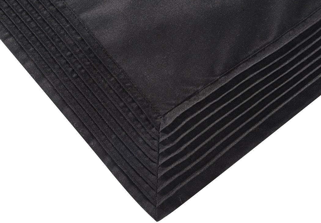 Chezmoi Collection 8-Piece Pleated Hem Solid Color Comforter Set Bed-in-a-Bag (Black, California King)