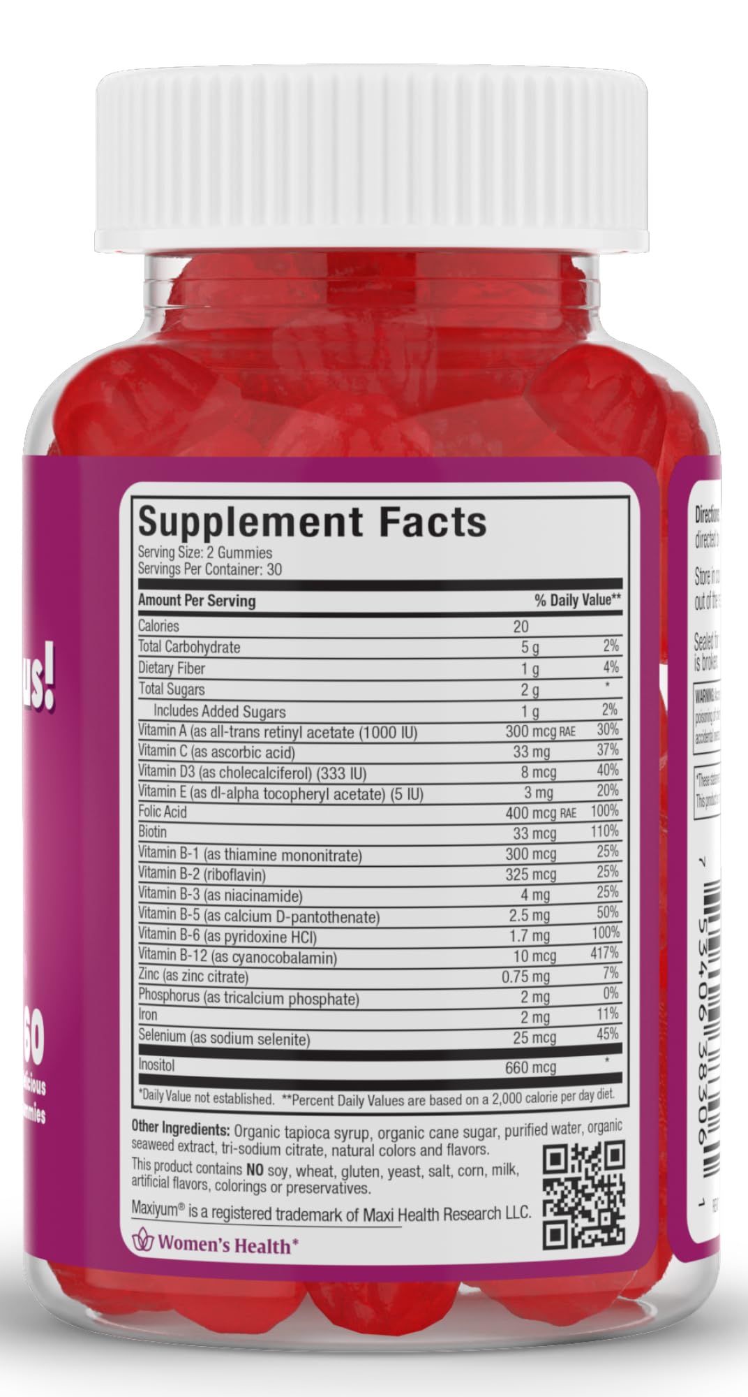 Maxi Health® Prenatal Gummies for Women with Folic Acid & Iron (60 Count) — Amazon image 2
